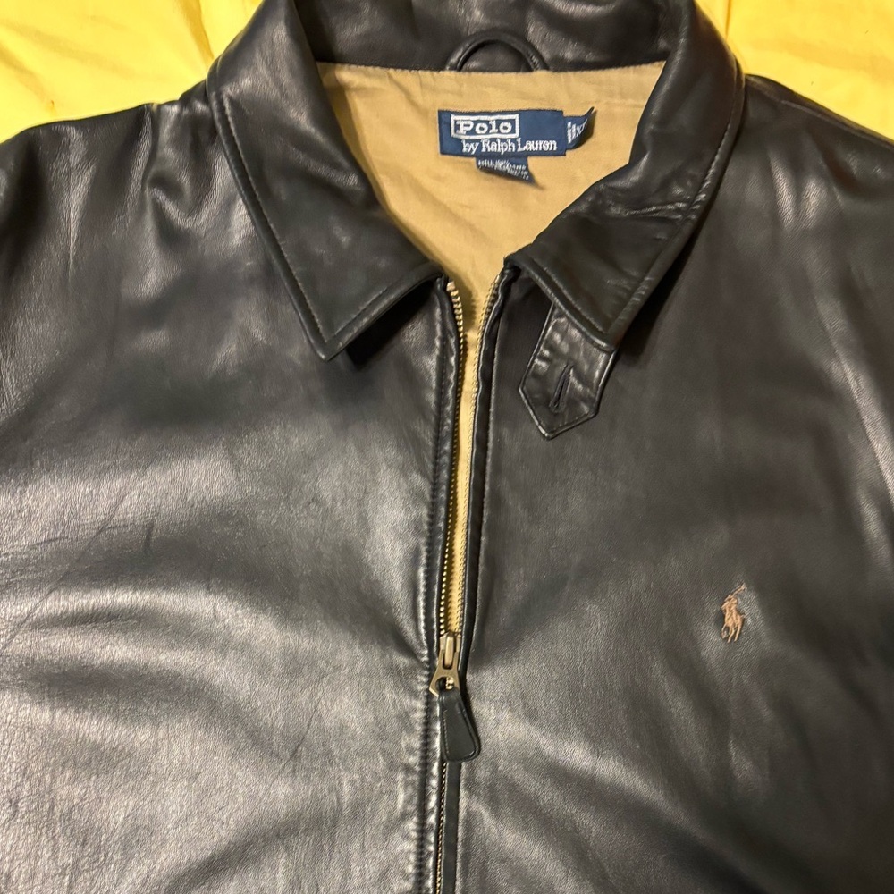 NWOT Men’s Ralph Lauren Lambskin Leather Jacket XXL - Picture 2 of 14
